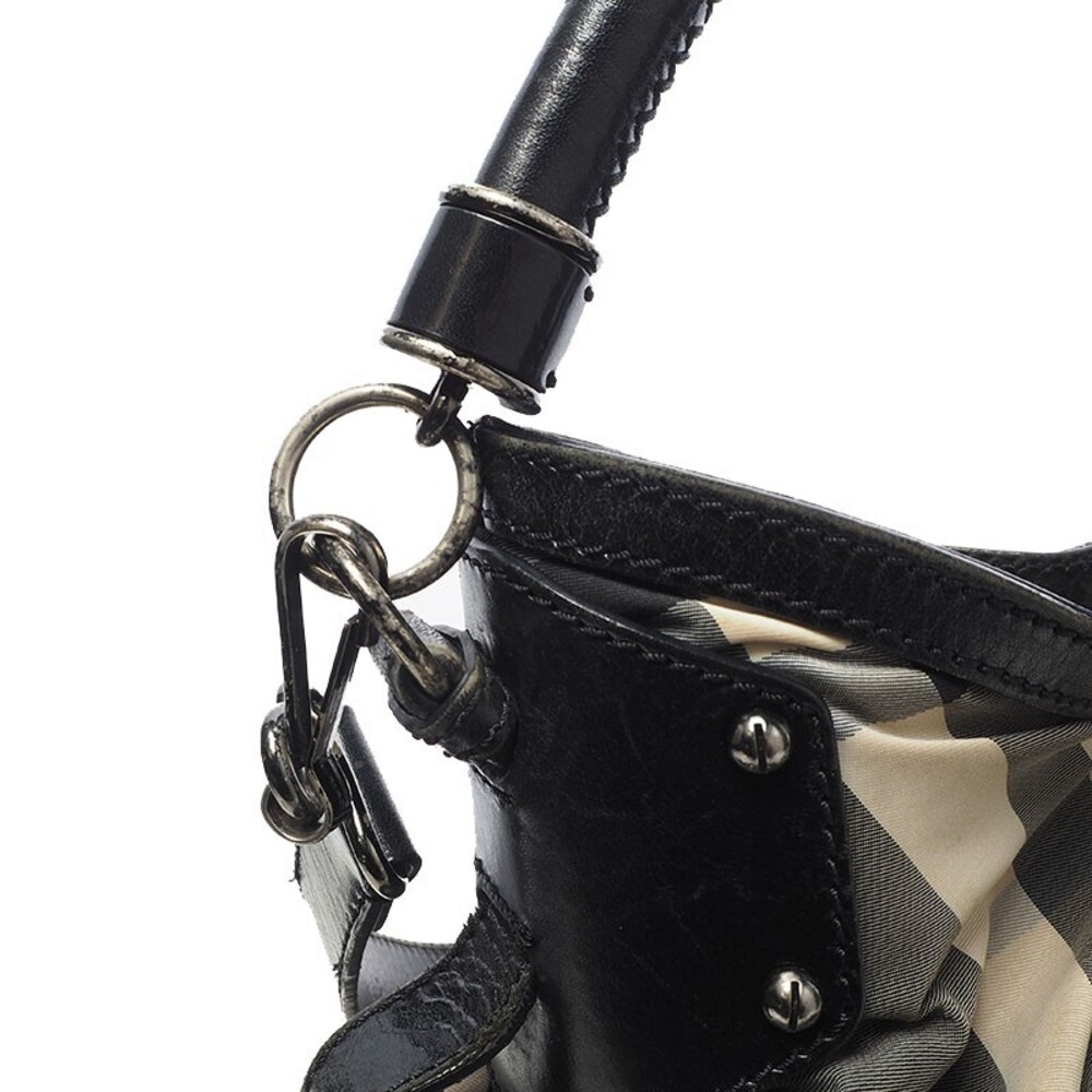 Burberry Nylon Check Studded Hobo #249691B28B - Picture 3 of 8
